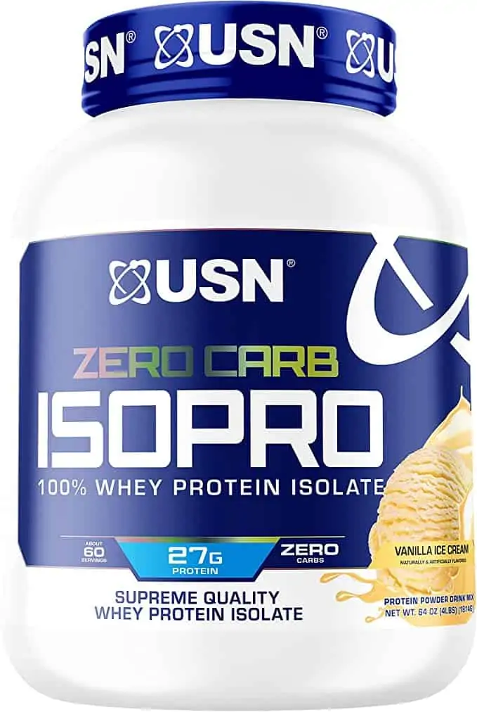 USN Supplements Zero Carb IsoPro 100% Whey Protein Isolate Powder- Vanilla